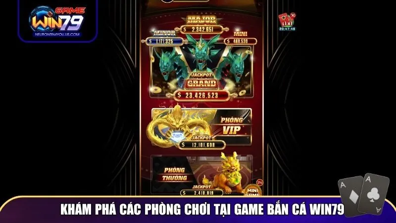 ban ca 2 Khám phá các phòng chơi tại game bắn cá Win79