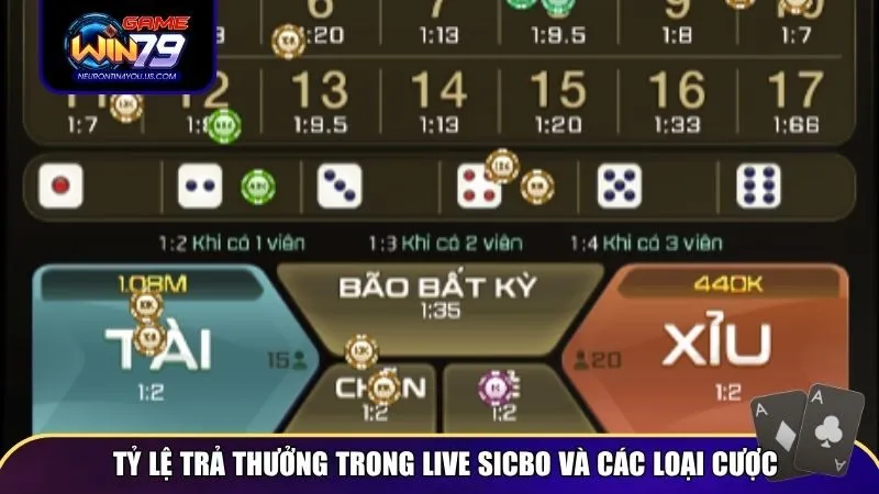 Tỷ lệ trả thưởng trong Live Sicbo